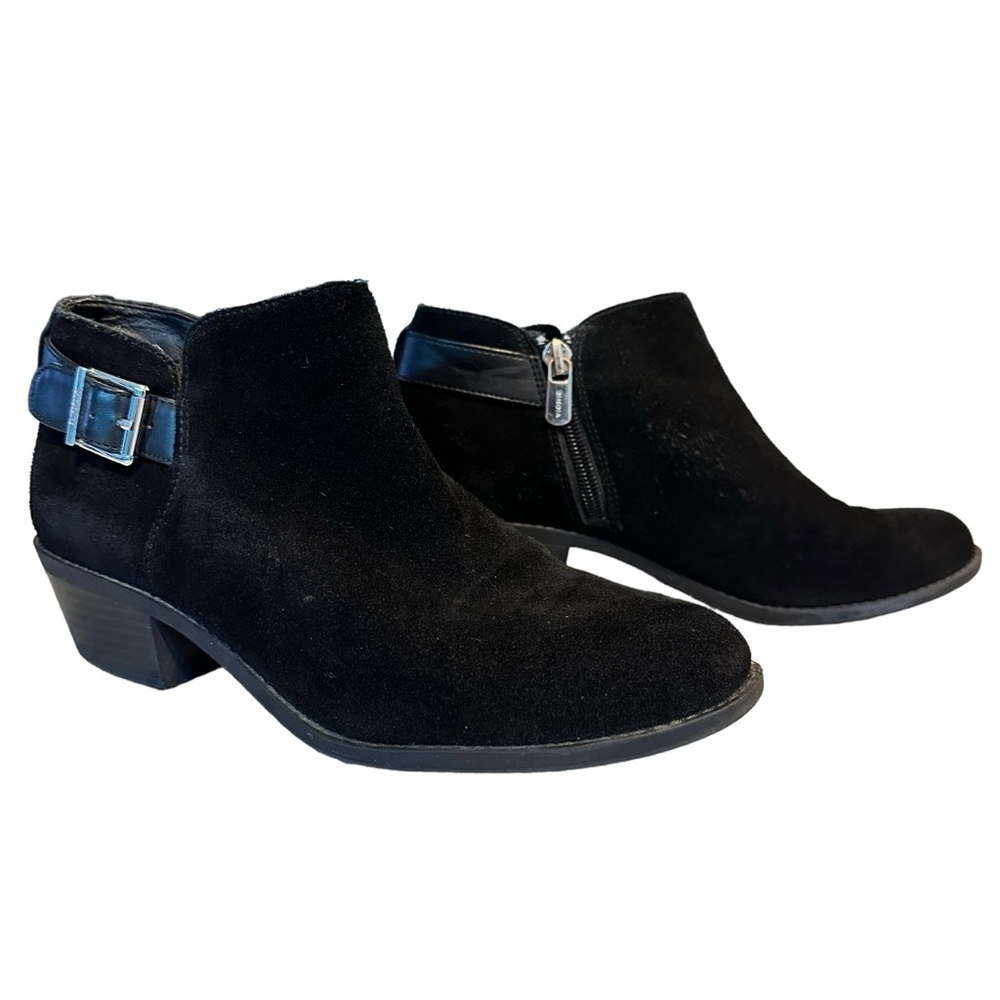 Vionic | Black Millie Suede Buckle Ankle Booties Size 6.5